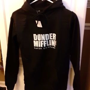 The Office DUNDER MIFFLIN INC PAPER CO. Black White Hoodie Size Medium New…